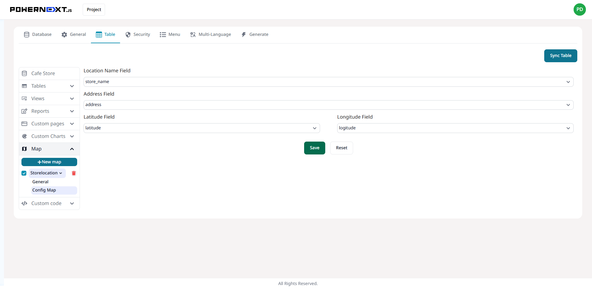 Map Config Settings